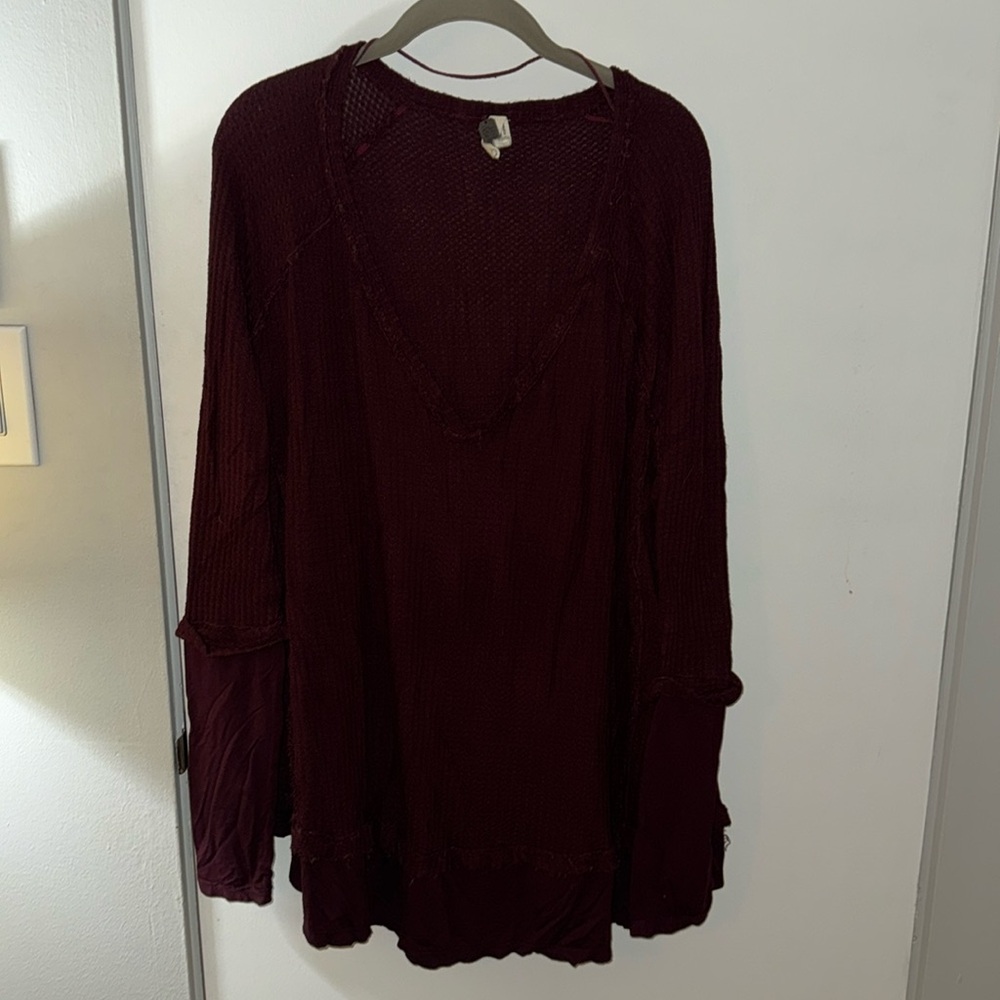 We the Free burgundy deconstructed tunic XL
